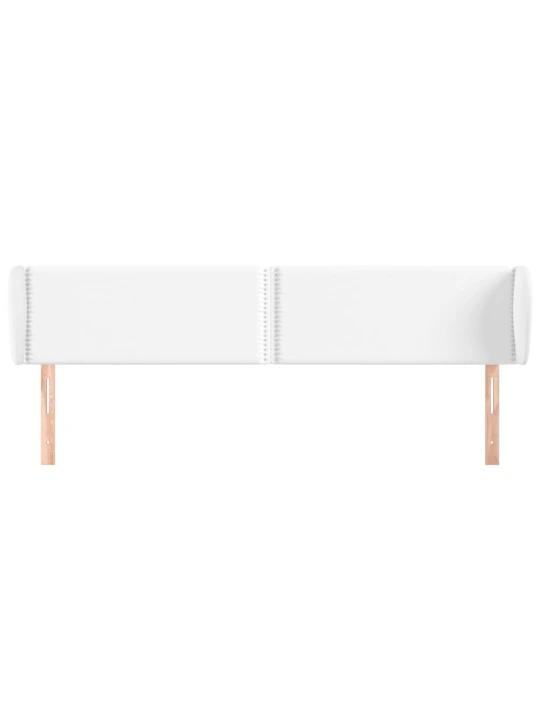 Čelo postele typu ušák bílá 203x23x78/88 cm umělá kůže