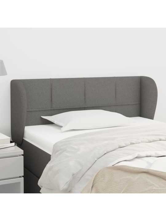 Čelo postele typu ušák tmavě šedé 83x23x78/88 cm textil