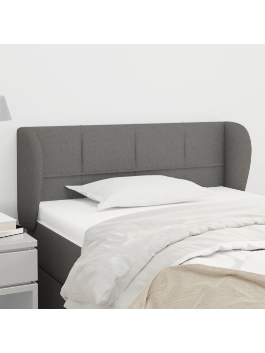 Čelo postele typu ušák tmavě šedé 93x23x78/88 cm textil