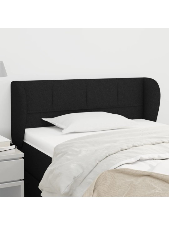 Čelo postele typu ušák černé 93x23x78/88 cm textil
