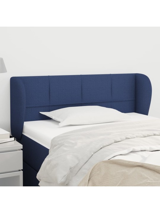 Čelo postele typu ušák modré 93x23x78/88 cm textil