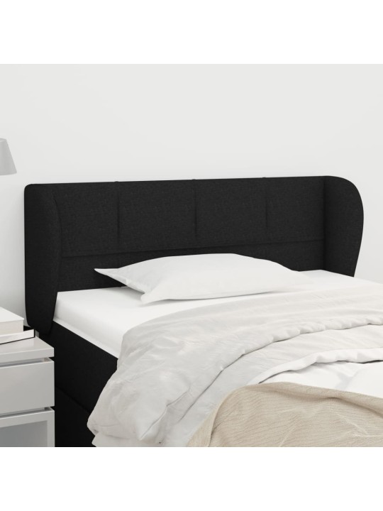 Čelo postele typu ušák černé 103x23x78/88 cm textil
