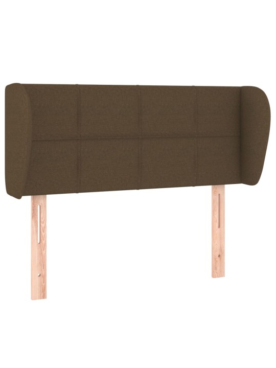 Čelo postele typu ušák tmavě hnědé 103x23x78/88 cm textil