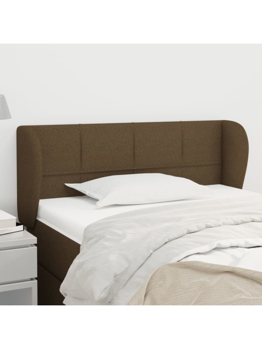 Čelo postele typu ušák tmavě hnědé 103x23x78/88 cm textil