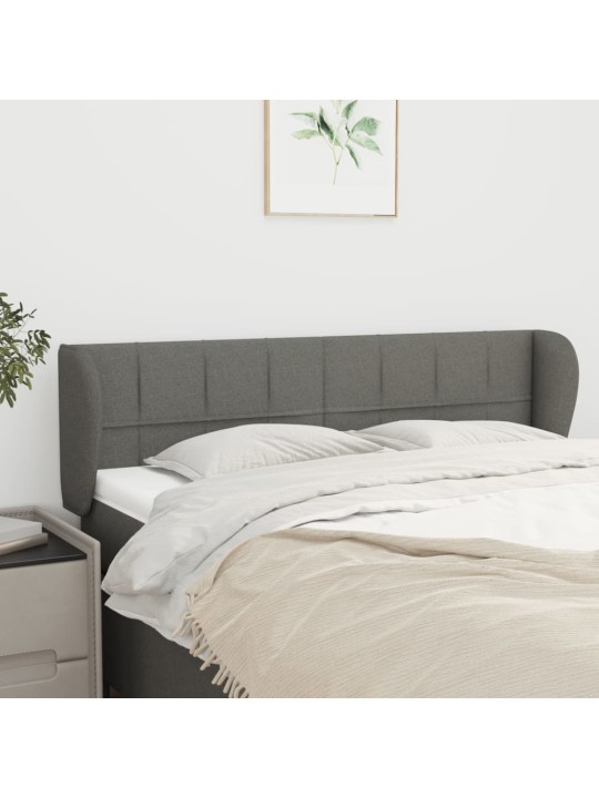 Čelo postele typu ušák tmavě šedé 147x23x78/88 cm textil
