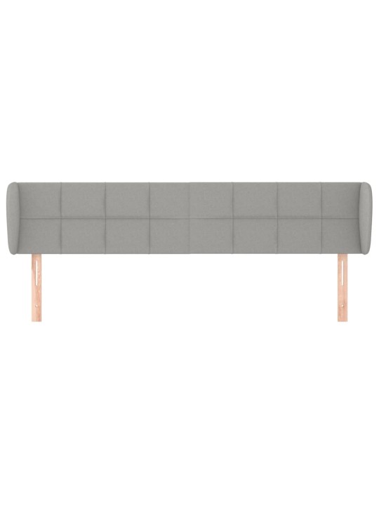 Čelo postele typu ušák světle šedé 163x23x78/88 cm textil