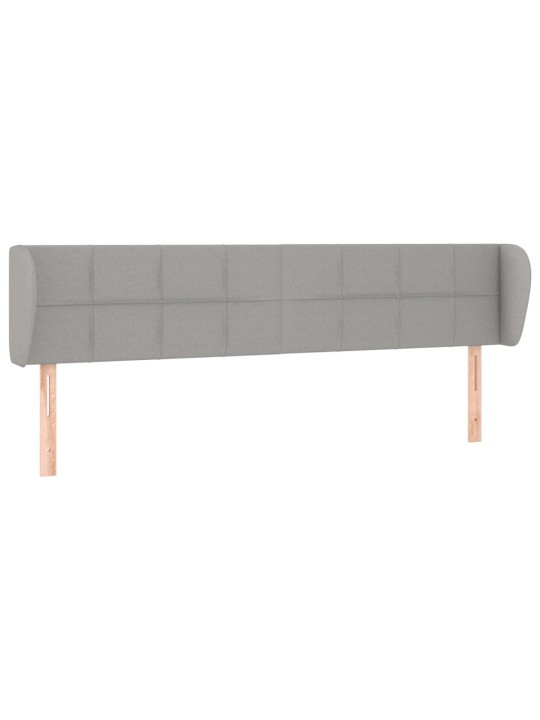 Čelo postele typu ušák světle šedé 183x23x78/88 cm textil