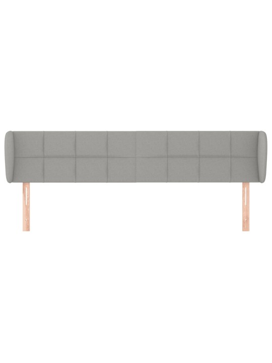 Čelo postele typu ušák světle šedé 183x23x78/88 cm textil
