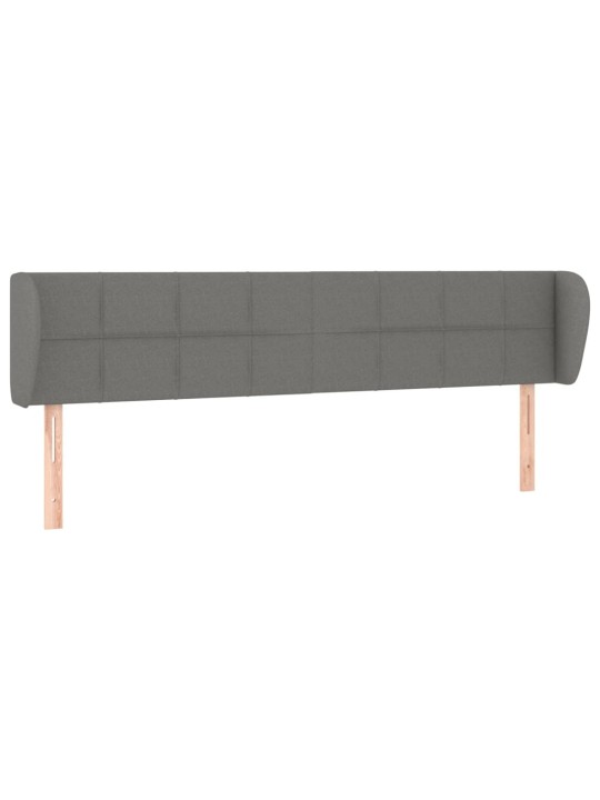 Čelo postele typu ušák tmavě šedé 183x23x78/88 cm textil