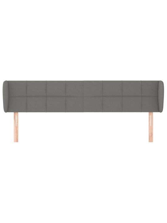 Čelo postele typu ušák tmavě šedé 183x23x78/88 cm textil
