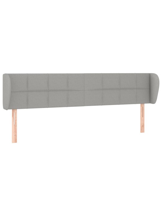 Čelo postele typu ušák světle šedé 203x23x78/88 cm textil