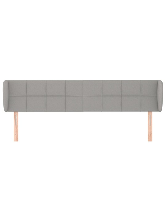 Čelo postele typu ušák světle šedé 203x23x78/88 cm textil