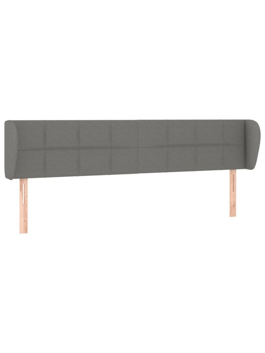 Čelo postele typu ušák tmavě šedé 203x23x78/88 cm textil