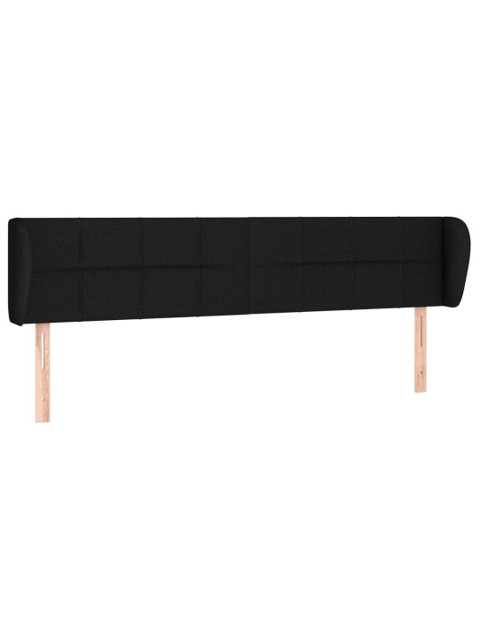 Čelo postele typu ušák černé 203x23x78/88 cm textil