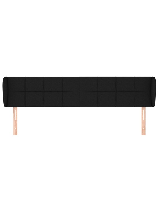 Čelo postele typu ušák černé 203x23x78/88 cm textil