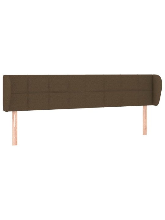 Čelo postele typu ušák tmavě hnědé 203x23x78/88 cm textil