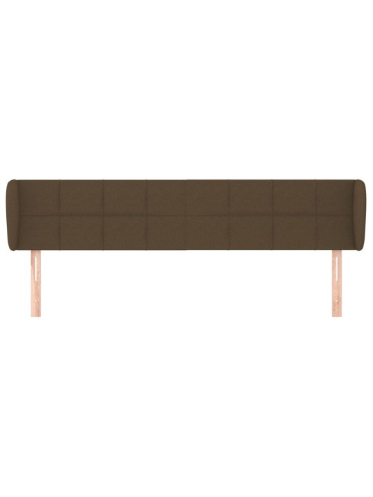 Čelo postele typu ušák tmavě hnědé 203x23x78/88 cm textil