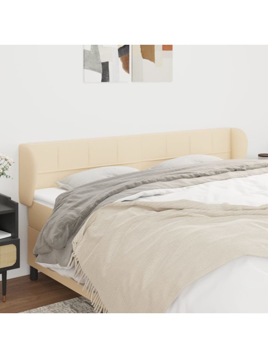 Čelo postele typu ušák krémové 203x23x78/88 cm textil
