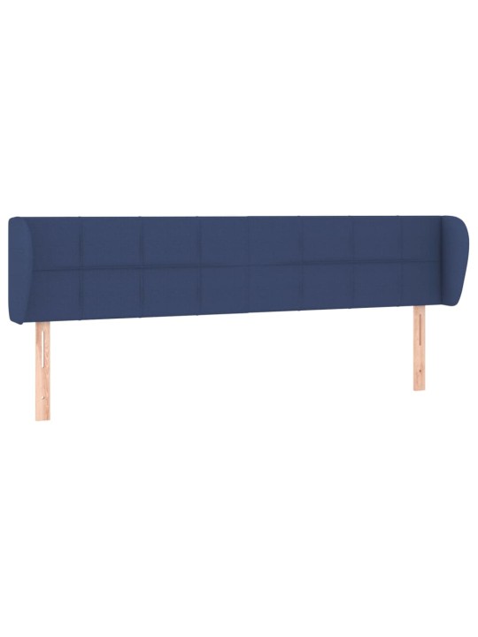Čelo postele typu ušák modré 203x23x78/88 cm textil