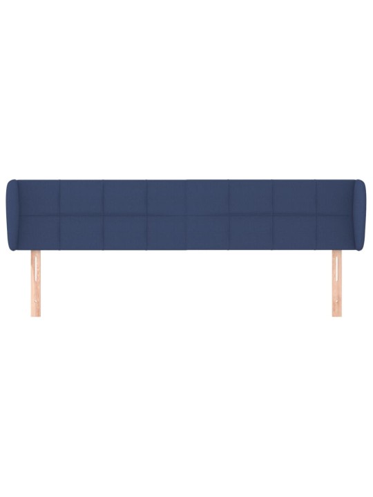 Čelo postele typu ušák modré 203x23x78/88 cm textil