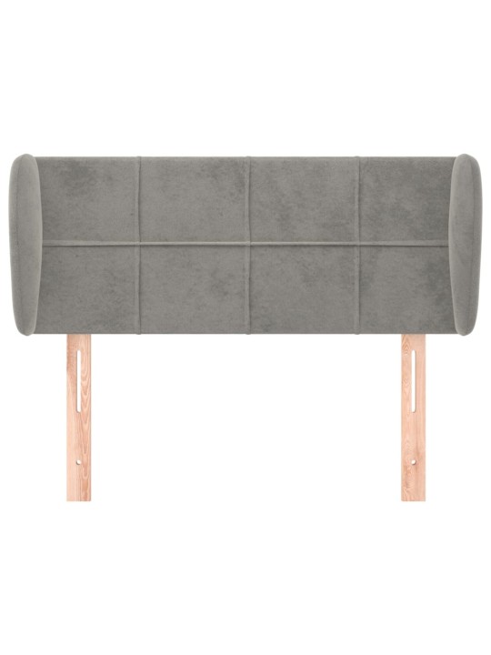 Čelo postele typu ušák světle šedé 83x23x78/88 cm samet