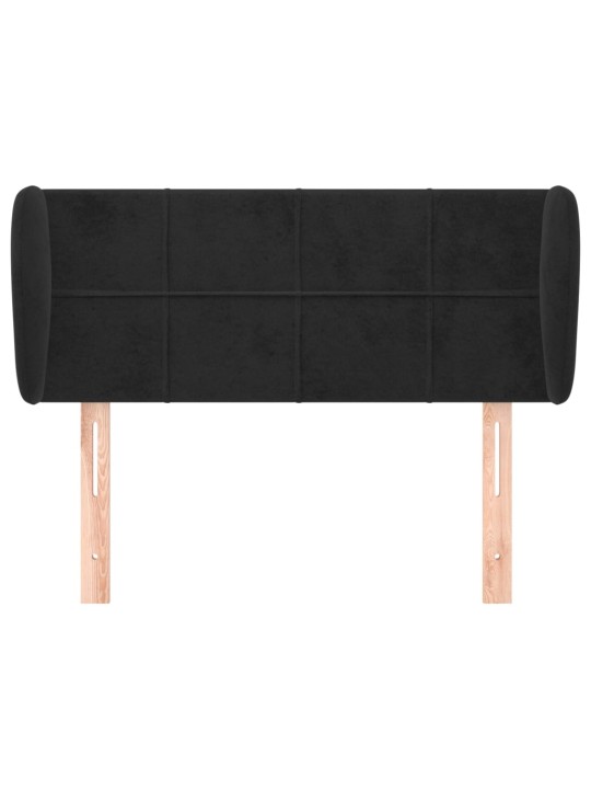 Čelo postele typu ušák černé 83x23x78/88 cm samet