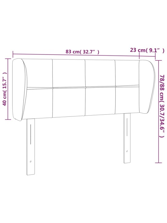 Čelo postele typu ušák tmavě zelené 83x23x78/88 cm samet