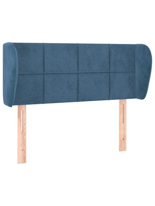 Čelo postele typu ušák tmavě modré 83x23x78/88 cm samet