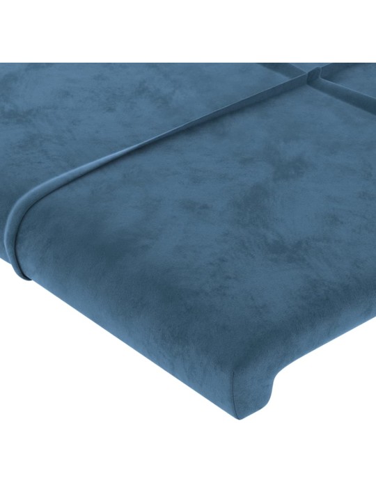 Čelo postele typu ušák tmavě modré 83x23x78/88 cm samet
