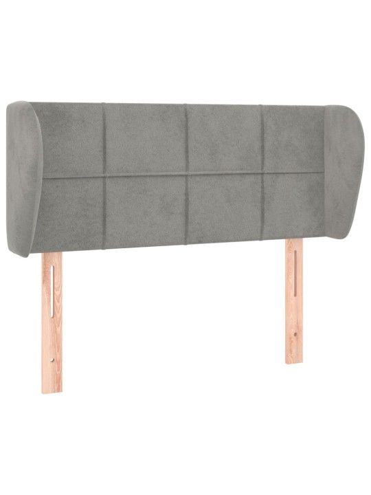 Čelo postele typu ušák světle šedé 93x23x78/88 cm samet