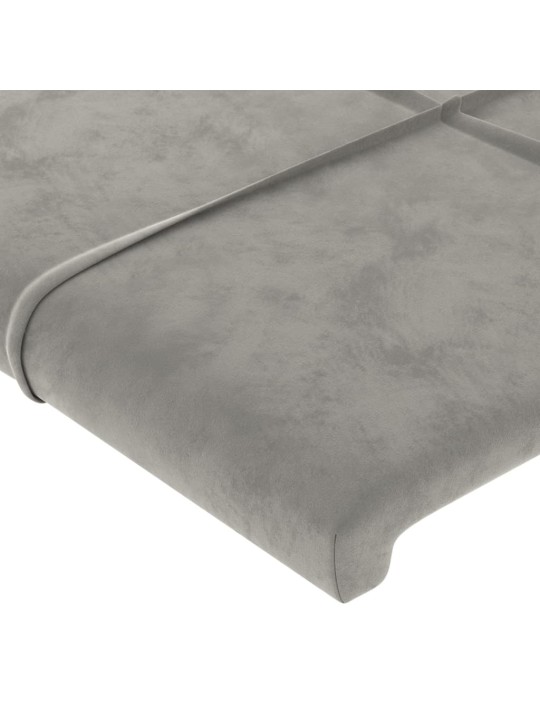 Čelo postele typu ušák světle šedé 93x23x78/88 cm samet