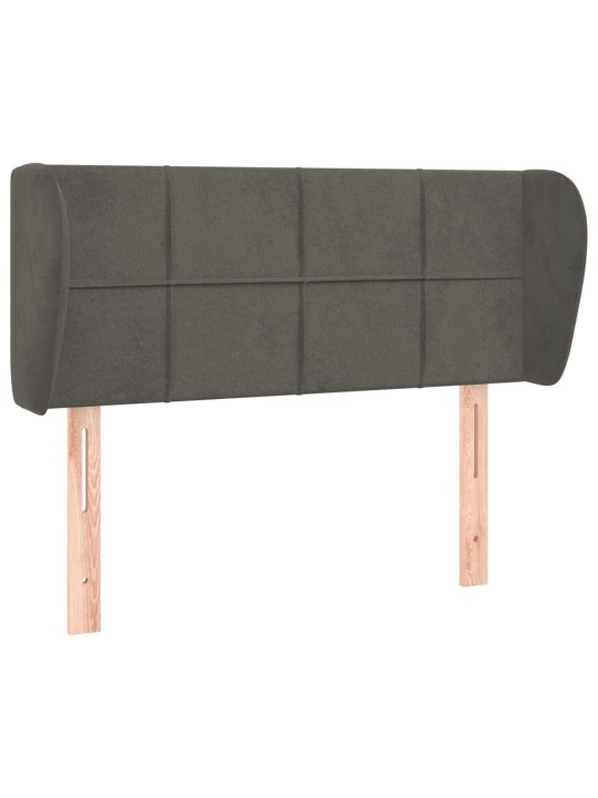 Čelo postele typu ušák tmavě šedé 93x23x78/88 cm samet
