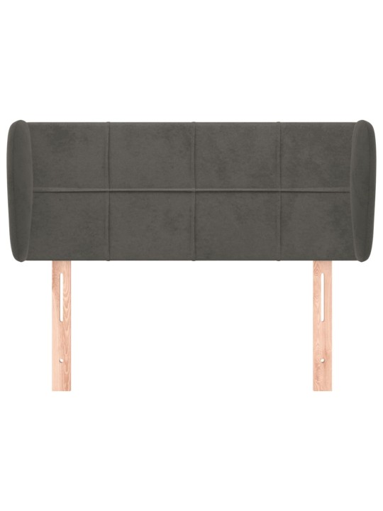 Čelo postele typu ušák tmavě šedé 93x23x78/88 cm samet