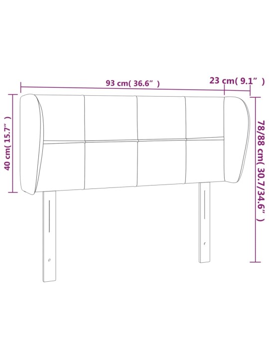 Čelo postele typu ušák tmavě zelené 93x23x78/88 cm samet