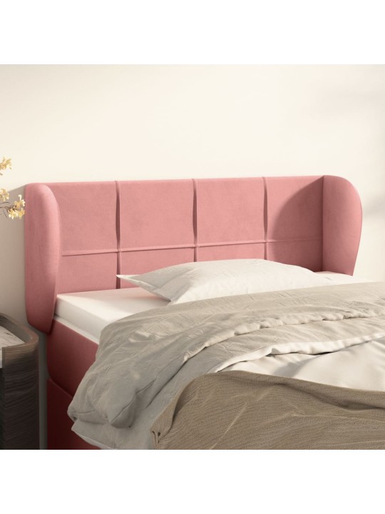Čelo postele typu ušák růžová 93x23x78/88 cm samet