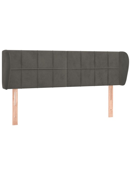 Čelo postele typu ušák tmavě šedé 147x23x78/88 cm samet