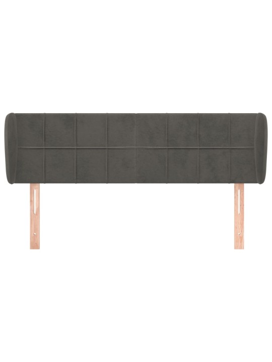 Čelo postele typu ušák tmavě šedé 147x23x78/88 cm samet