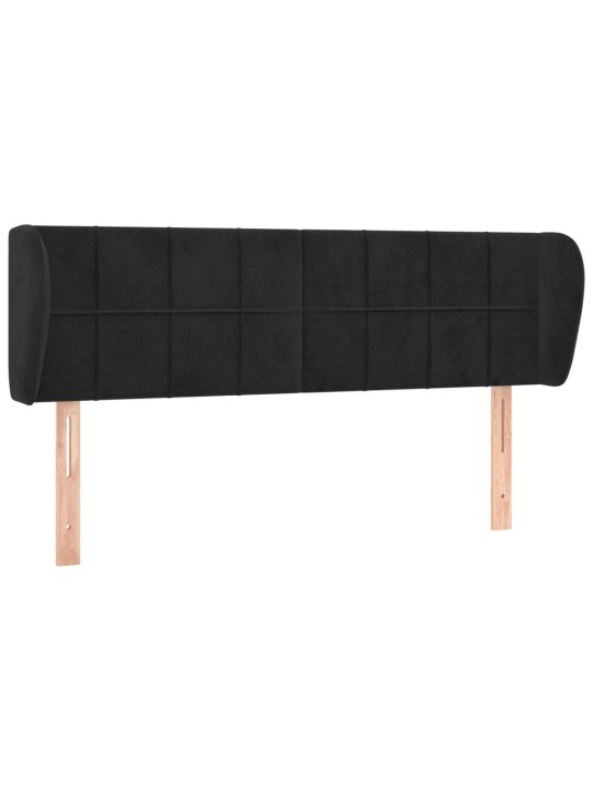 Čelo postele typu ušák černé 147x23x78/88 cm samet