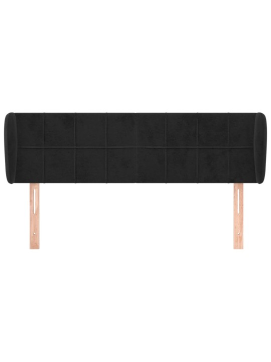 Čelo postele typu ušák černé 147x23x78/88 cm samet