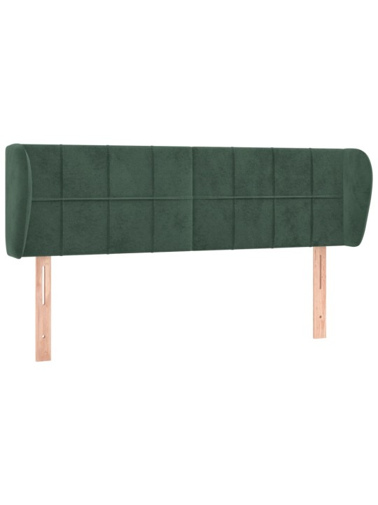 Čelo postele typu ušák tmavě zelené 147x23x78/88 cm samet