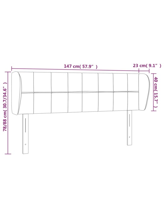 Čelo postele typu ušák tmavě zelené 147x23x78/88 cm samet