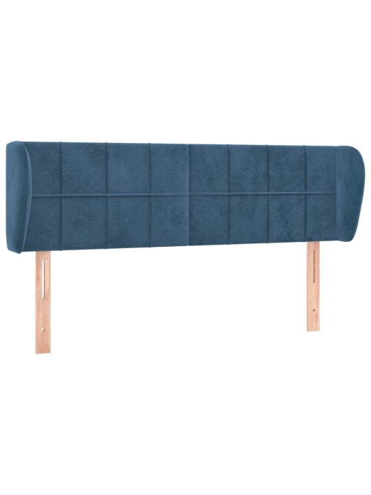 Čelo postele typu ušák tmavě modré 147x23x78/88 cm samet