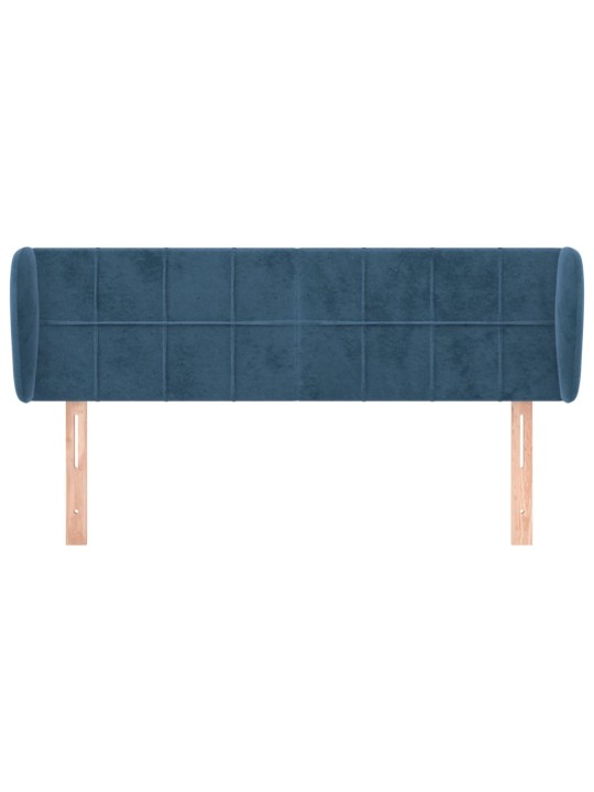Čelo postele typu ušák tmavě modré 147x23x78/88 cm samet