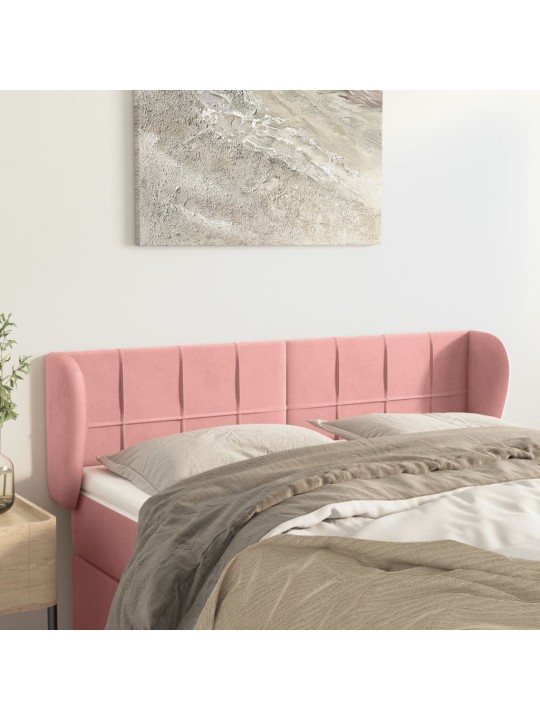 Čelo postele typu ušák růžová 147x23x78/88 cm samet