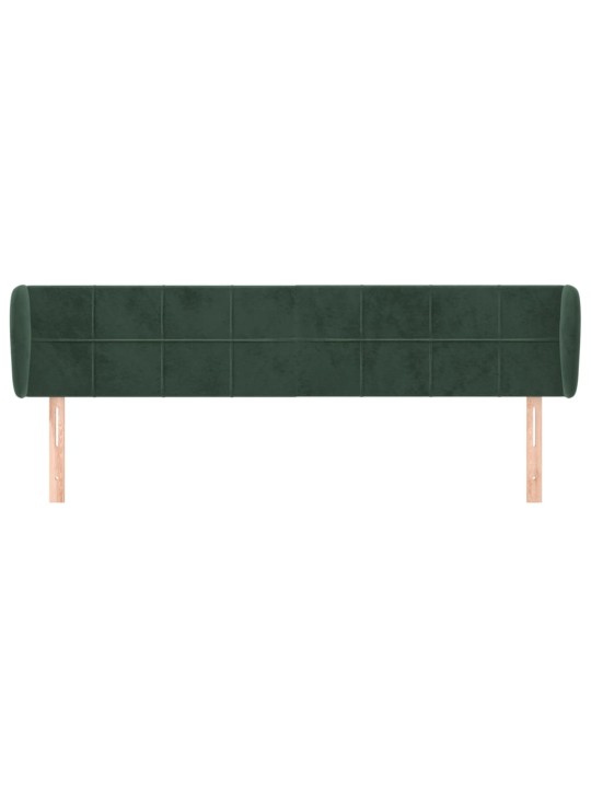Čelo postele typu ušák tmavě zelené 163x23x78/88 cm samet