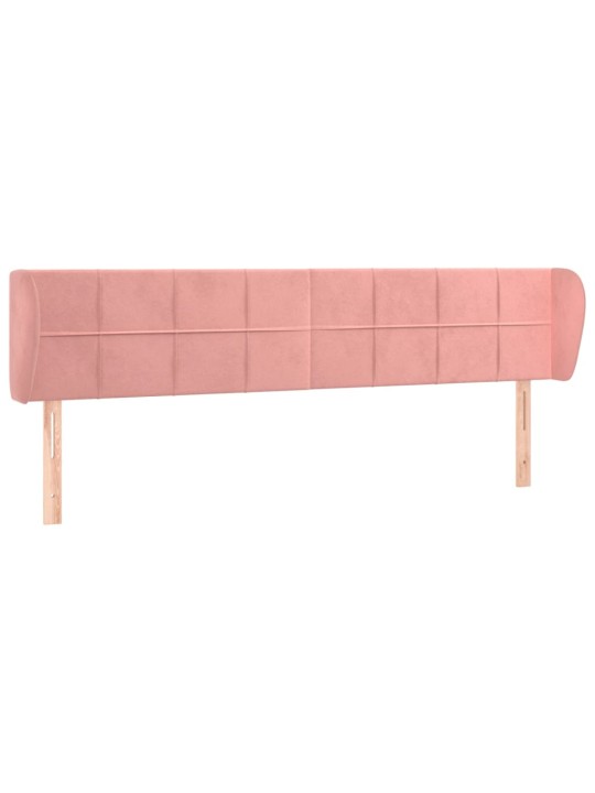 Čelo postele typu ušák růžová 163x23x78/88 cm samet