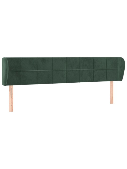 Čelo postele typu ušák tmavě zelené 183x23x78/88 cm samet