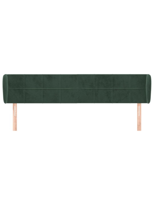 Čelo postele typu ušák tmavě zelené 183x23x78/88 cm samet