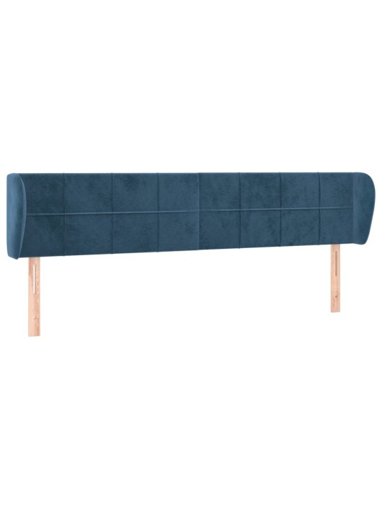 Čelo postele typu ušák tmavě modré 183x23x78/88 cm samet