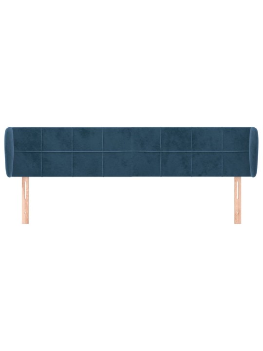 Čelo postele typu ušák tmavě modré 183x23x78/88 cm samet